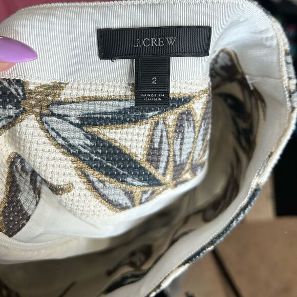 J.Crew Leaf Print gold Foil Pencil Skirt - Picture 7 of 7